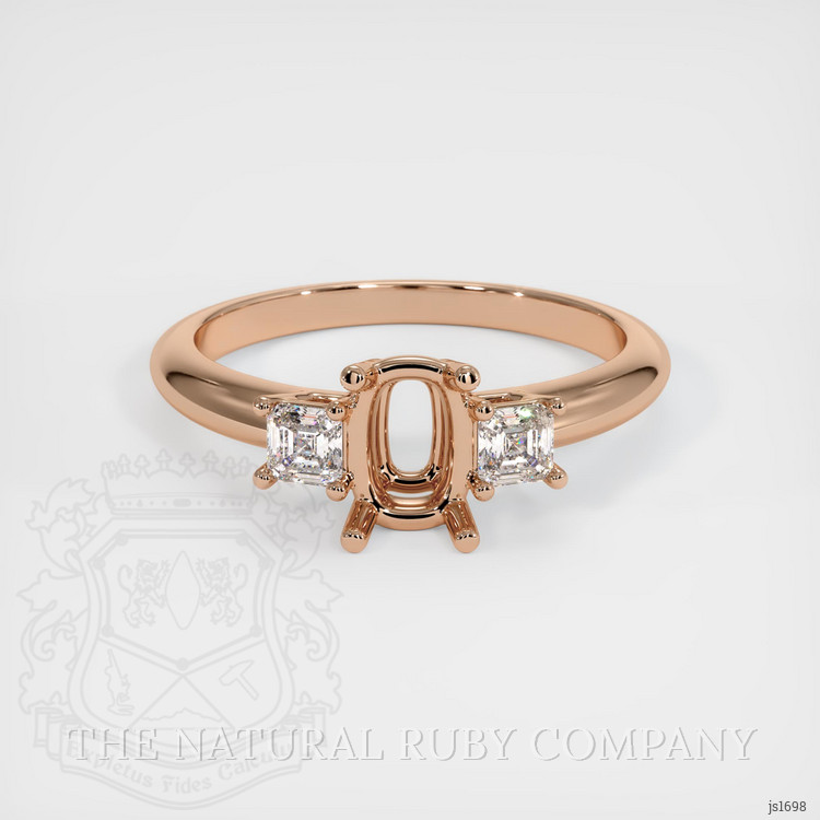18K Rose Gold Three Stone Ring Setting