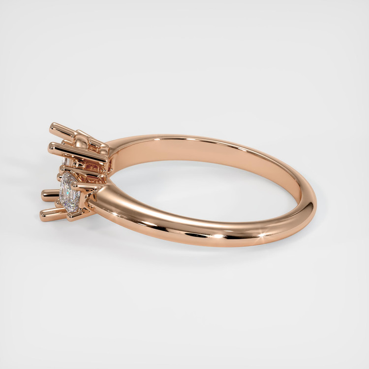 18K Rose Gold Three Stone Ring Setting