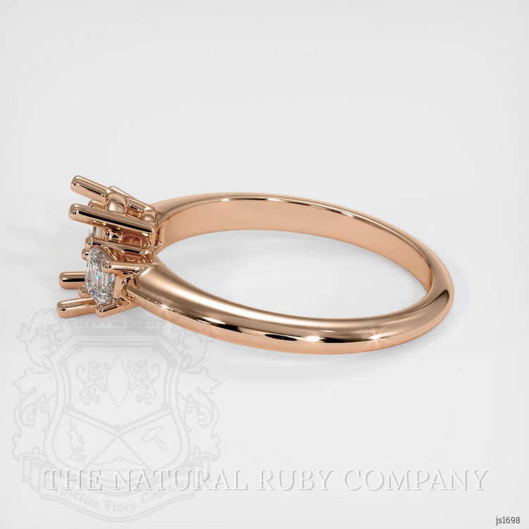 18K Rose Gold Three Stone Ring Setting