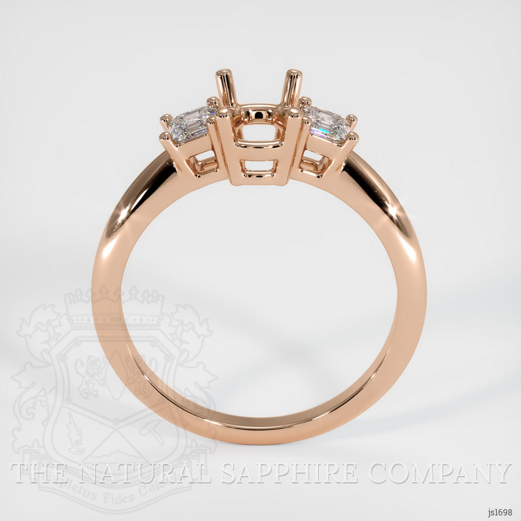 18K Rose Gold Three Stone Ring Setting
