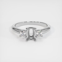 10K White Gold Three Stone Ring Setting Image