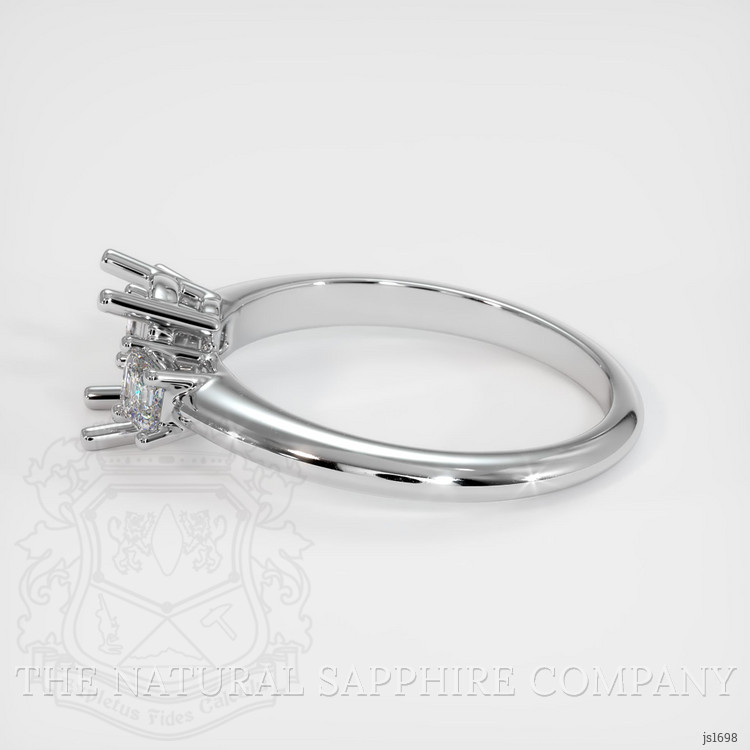 14K White Gold Three Stone Ring Setting