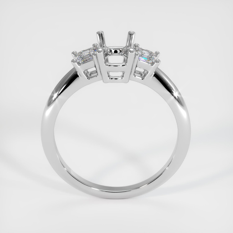 14K White Gold Three Stone Ring Setting