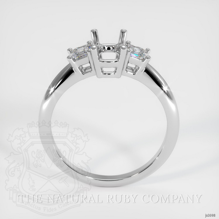 14K White Gold Three Stone Ring Setting