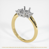 14K White & Yellow Three Stone Ring Setting Video