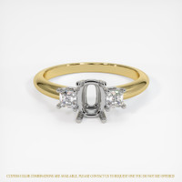 14K White & Yellow Three Stone Ring Setting Image