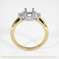 14K White & Yellow Three Stone Ring Setting Image
