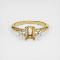 10K Yellow Gold Three Stone Ring Setting Image