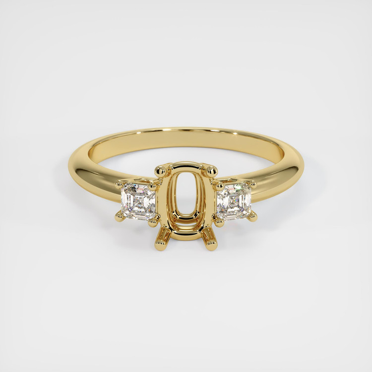 10K Yellow Gold Three Stone Ring Setting