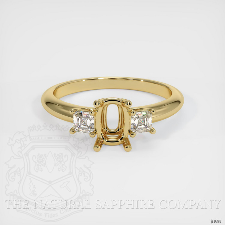 14K Yellow Gold Three Stone Ring Setting