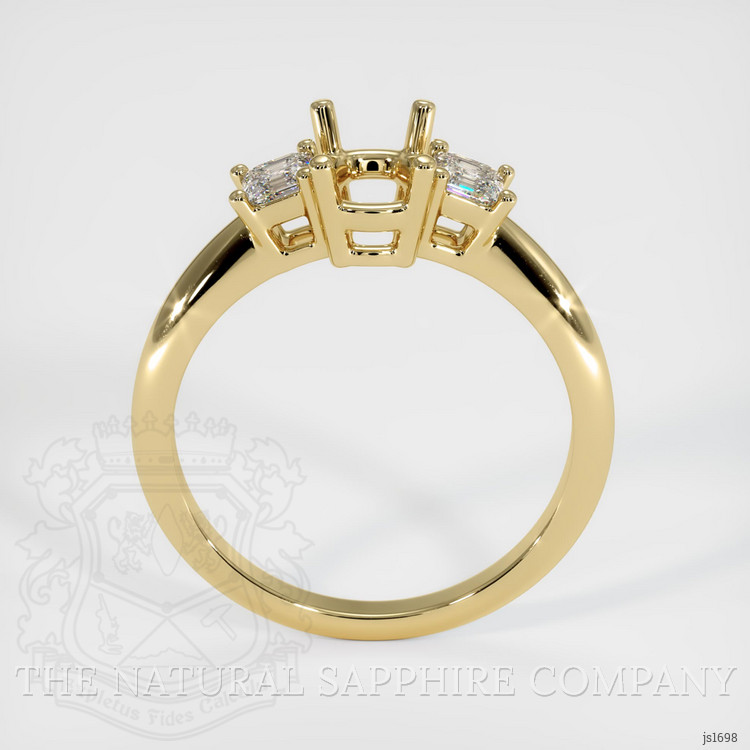 14K Yellow Gold Three Stone Ring Setting