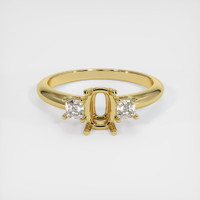 18K Yellow Gold Three Stone Ring Setting Image