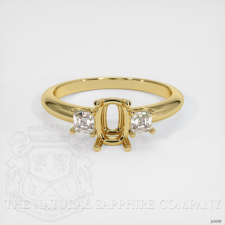 18K Yellow Gold Three Stone Ring Setting