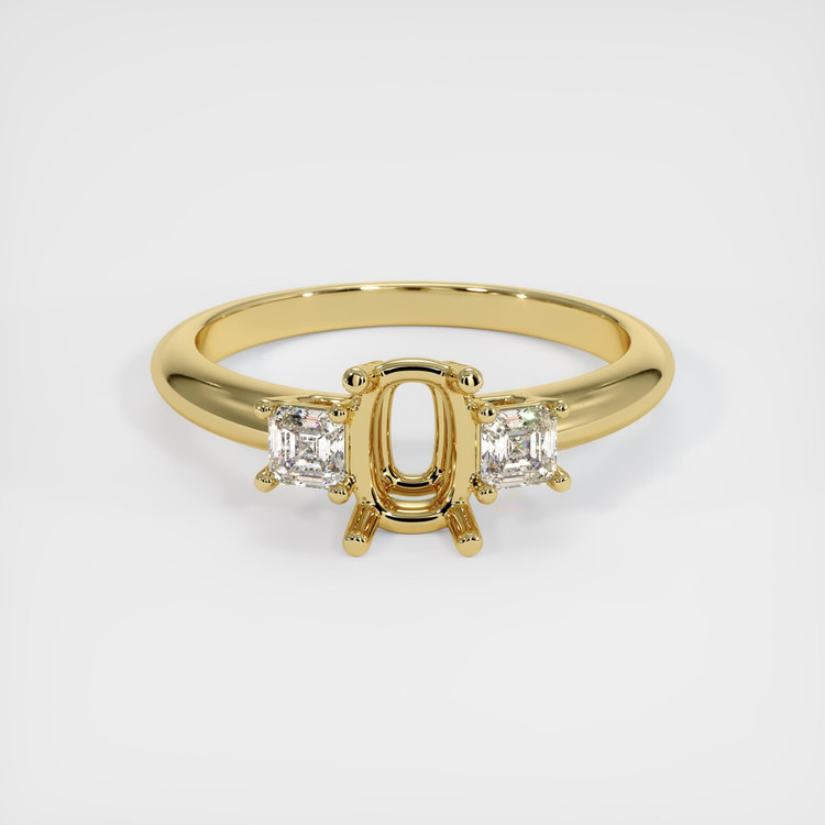 18K Yellow Gold Three Stone Ring Setting