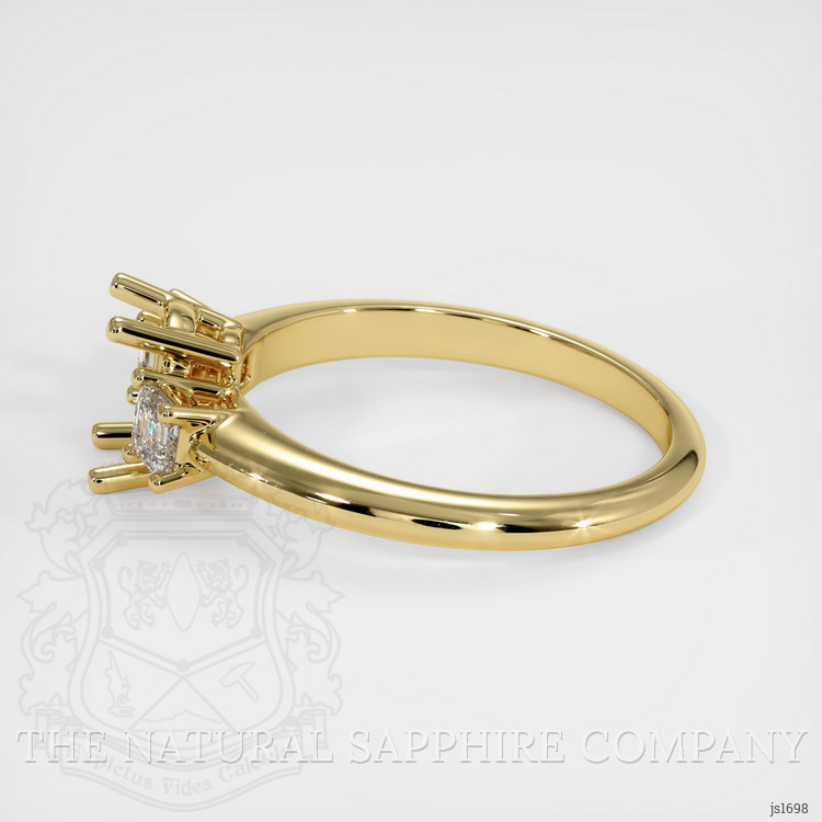 18K Yellow Gold Three Stone Ring Setting