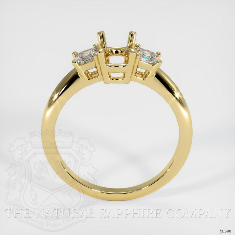 18K Yellow Gold Three Stone Ring Setting
