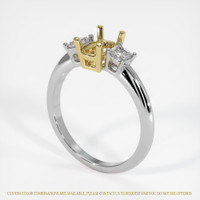 14K Yellow & White Three Stone Ring Setting Video