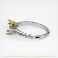 14K Yellow & White Three Stone Ring Setting Image