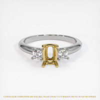 18K Yellow & White Three Stone Ring Setting Image