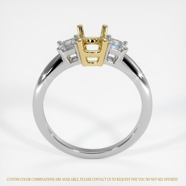 18K Yellow & White Three Stone Ring Setting