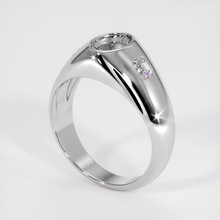 14K White Gold Men's Ring Setting