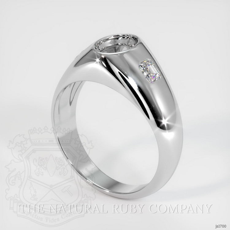 14K White Gold Men's Ring Setting