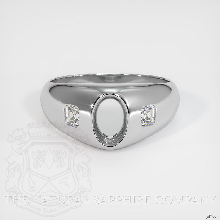 14K White Gold Men's Ring Setting