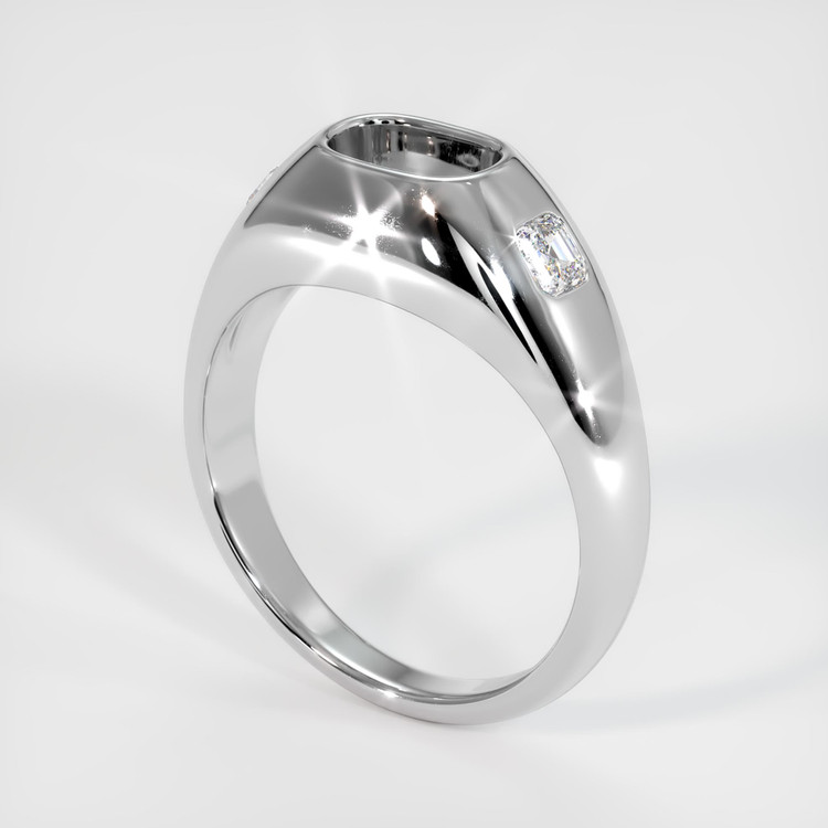 14K White Gold Men's Ring Setting
