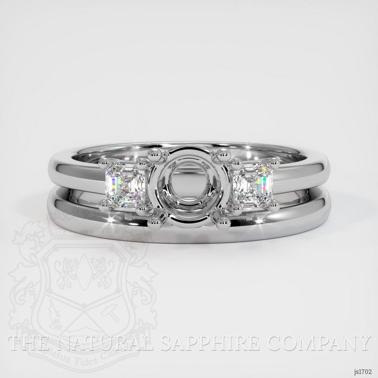 Platinum 950 Three Stone Ring Setting