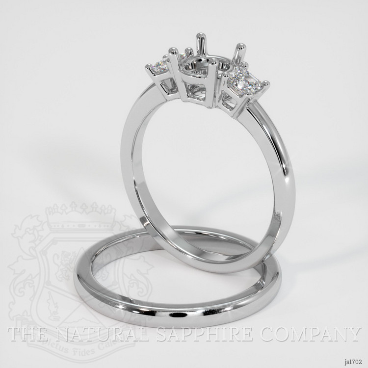 Platinum 950 Three Stone Ring Setting