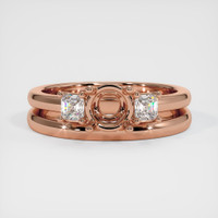 14K Rose Gold Three Stone Ring Setting Image