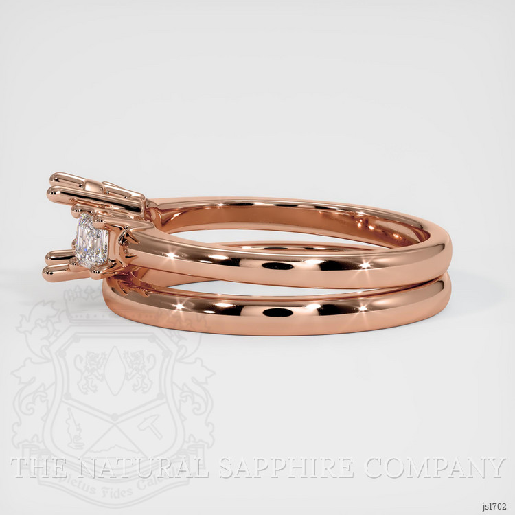 14K Rose Gold Three Stone Ring Setting