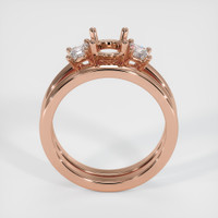 14K Rose Gold Three Stone Ring Setting Image
