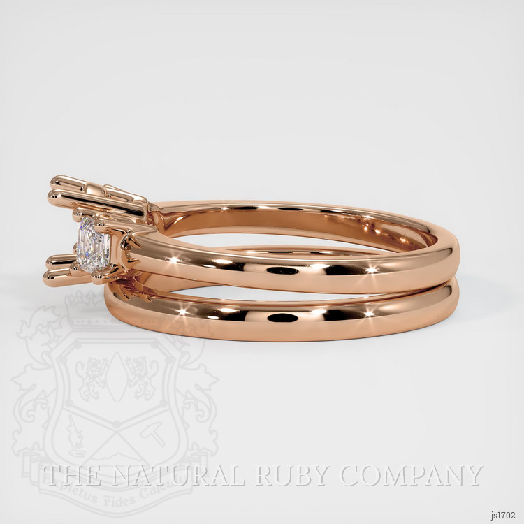 18K Rose Gold Three Stone Ring Setting