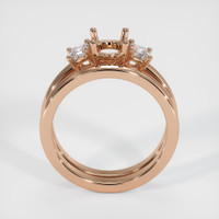 18K Rose Gold Three Stone Ring Setting Image