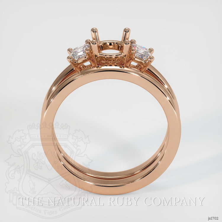 18K Rose Gold Three Stone Ring Setting