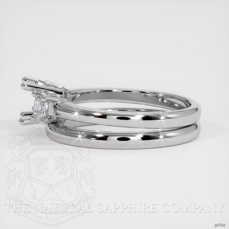 10K White Gold Three Stone Ring Setting