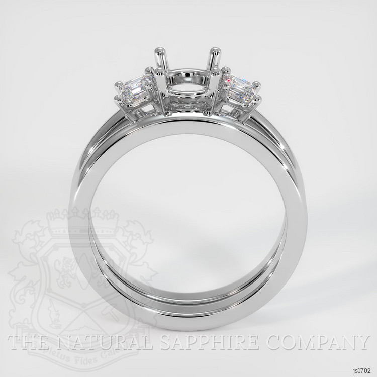 10K White Gold Three Stone Ring Setting