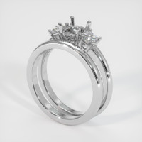 14K White Gold Three Stone Ring Setting Video