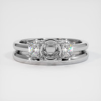 14K White Gold Three Stone Ring Setting Image