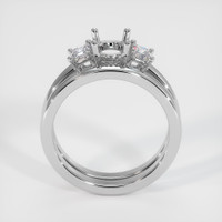 14K White Gold Three Stone Ring Setting Image