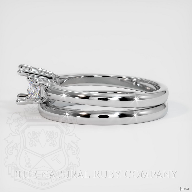18K White Gold Three Stone Ring Setting