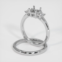 18K White Gold Three Stone Ring Setting Image