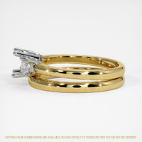 14K White & Yellow Three Stone Ring Setting Image