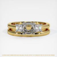 18K White & Yellow Three Stone Ring Setting Image