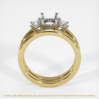 18K White & Yellow Three Stone Ring Setting Image
