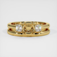 10K Yellow Gold Three Stone Ring Setting Image