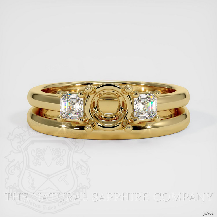 10K Yellow Gold Three Stone Ring Setting