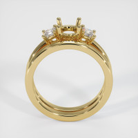 10K Yellow Gold Three Stone Ring Setting Image