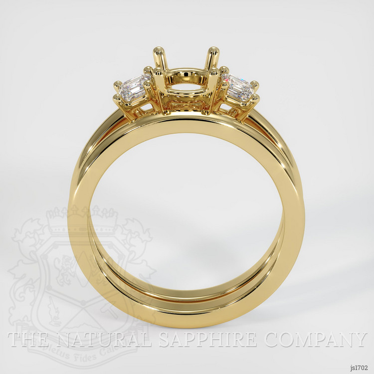 14K Yellow Gold Three Stone Ring Setting
